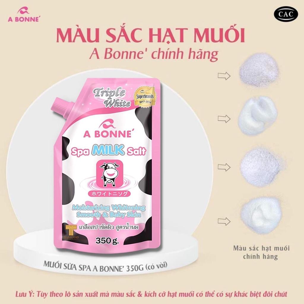 Muối Tăm Sữa Bò A bonne - Tẩy Tế Bào Chết Body Và Da Mặt Thái Lan Hương Sữa Tươi 350g