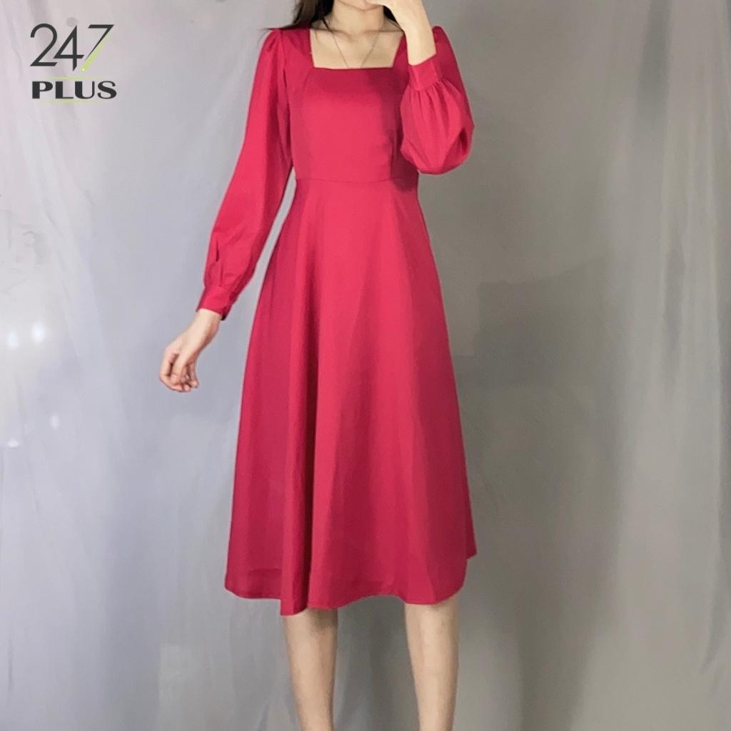 Váy Cổ Vuông Tay Bồng