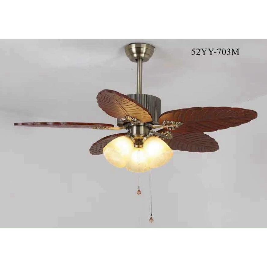 Quạt Trần Cánh Xoè Đẹp 52YY-703M,Tặng Kèm Móc cao su thiên nhiên Treo Quạt, Có hướng dẫn Nhiều vận tốc Quạt