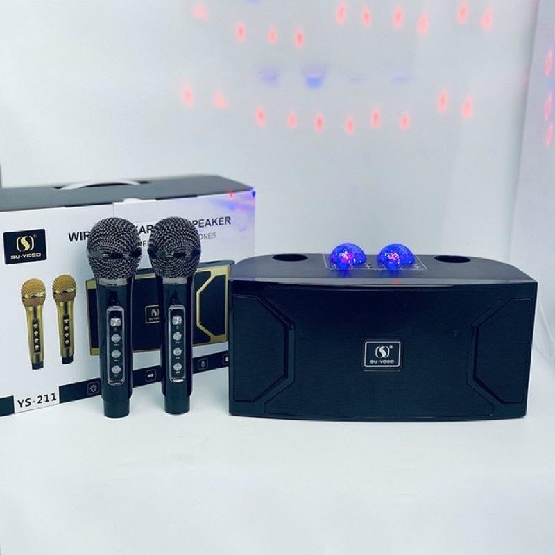 Loa Bluetooth Kèm Microe Karaoke SU-YOSD YS-211 (Kèm 2 Micro Không Dây) Bảo hành 12 tháng lỗi 1 đổi 1