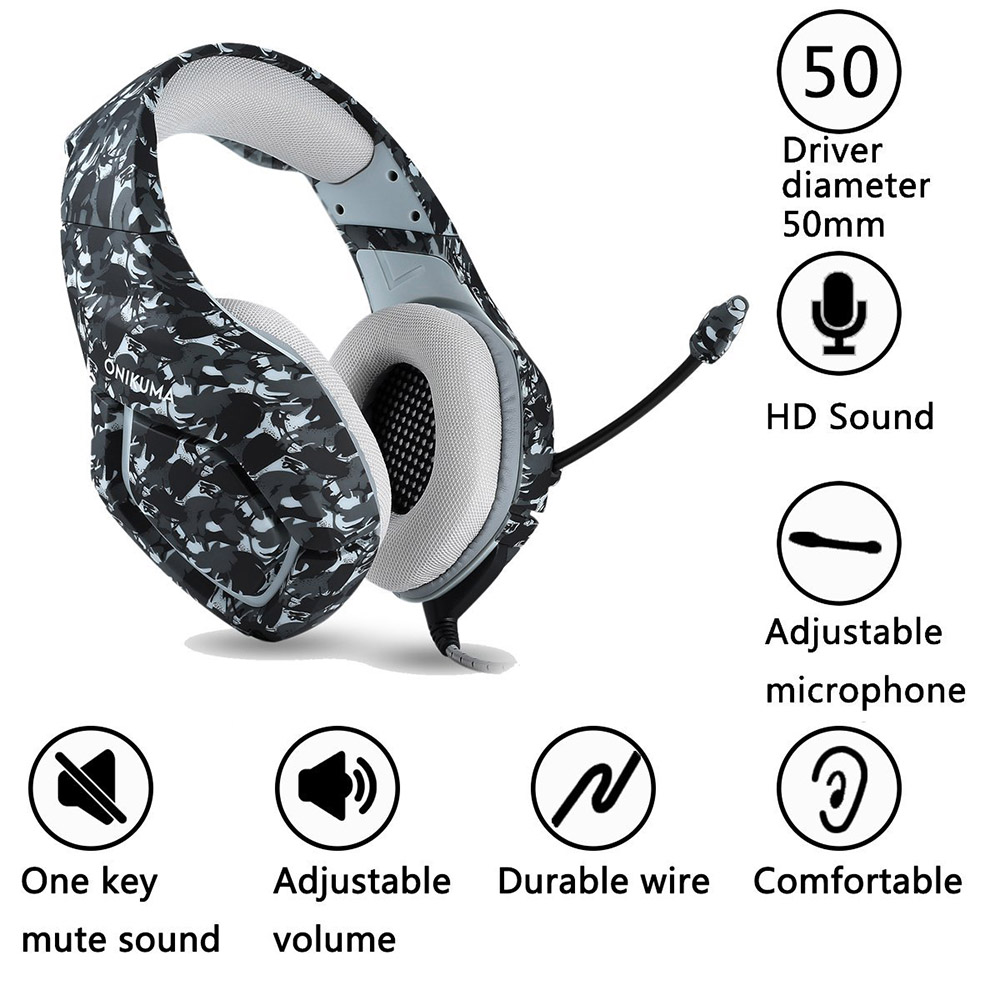 Tai nghe chơi game ONIKUMA K1 3,5mm với Mic Âm thanh nổi Giảm tiếng ồn cho PC Máy tính xách tay Xbox mới DS PSP