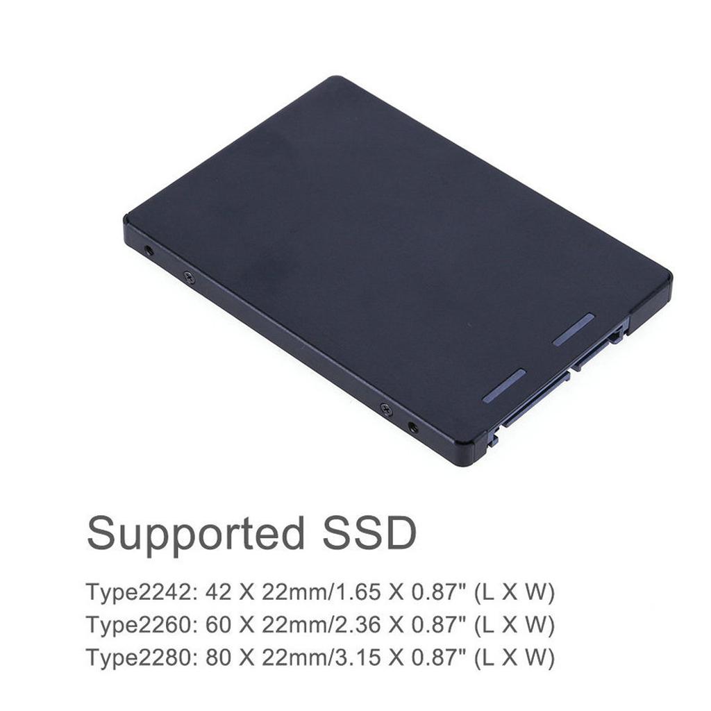 M.2  to  III Aluminium 2.5'' SSD Enclosure for 2242 2260 2280mm SSD