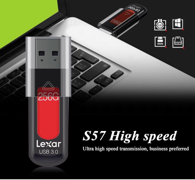 USB 3.0 Lexar JumpDrive S57 32GB / 64GB / 128GB - Hàng Chính Hãng