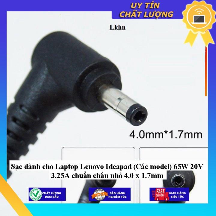 Sạc dùng cho Laptop Lenovo Ideapad 65W 20V 3.25A chuẩn chân nhỏ 4.0 x 1.7mm - Hàng Nhập Khẩu New Seal