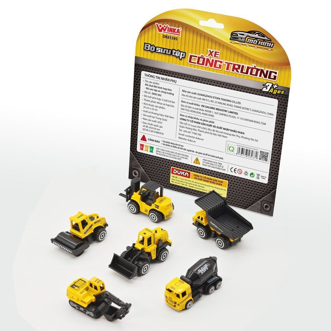 Đồ Chơi DUKA: Mô Hình Hợp Kim – Bộ Sưu Tập Xe Công Trường/Xe Thiết Giáp/Xe Cảnh Sát