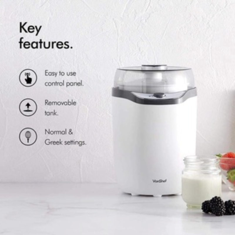 Máy Làm Sữa Chua Hy Lạp Vonshef, Dung Tích 1.8L, Máy Ủ Sữa Chua Tiện Dụng, Nhập Đức, BH 12 Tháng