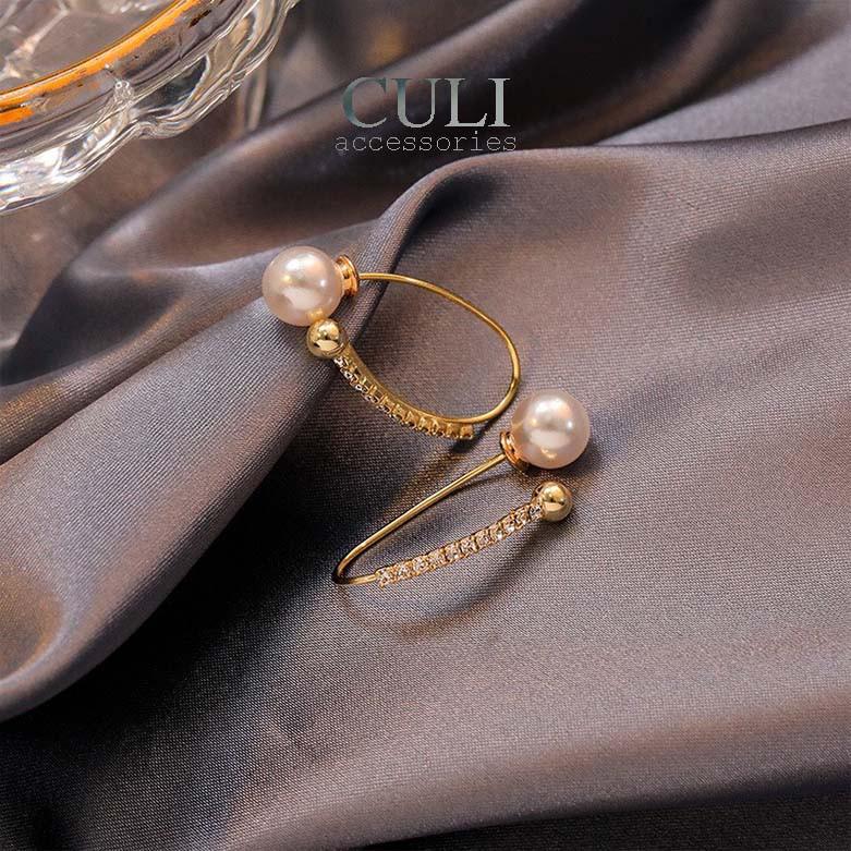 Khuyên tai dáng dài phối ngọc, đính đá sang trọng HT677 - Culi accessories