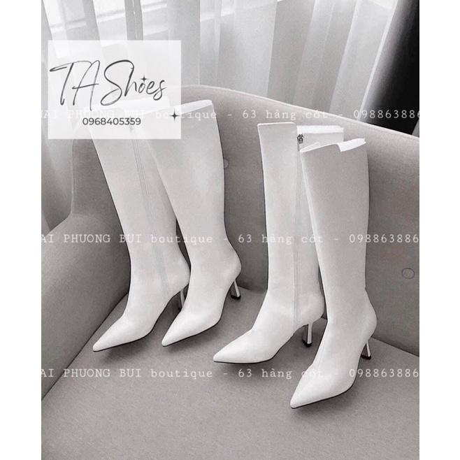 Giày bốt đùi nữ da mềm siêu hot M. Phương Bùi gót 7-8p tôn dáng cực sang chảnh, Hàng loại 1 fullbox hộp xanh