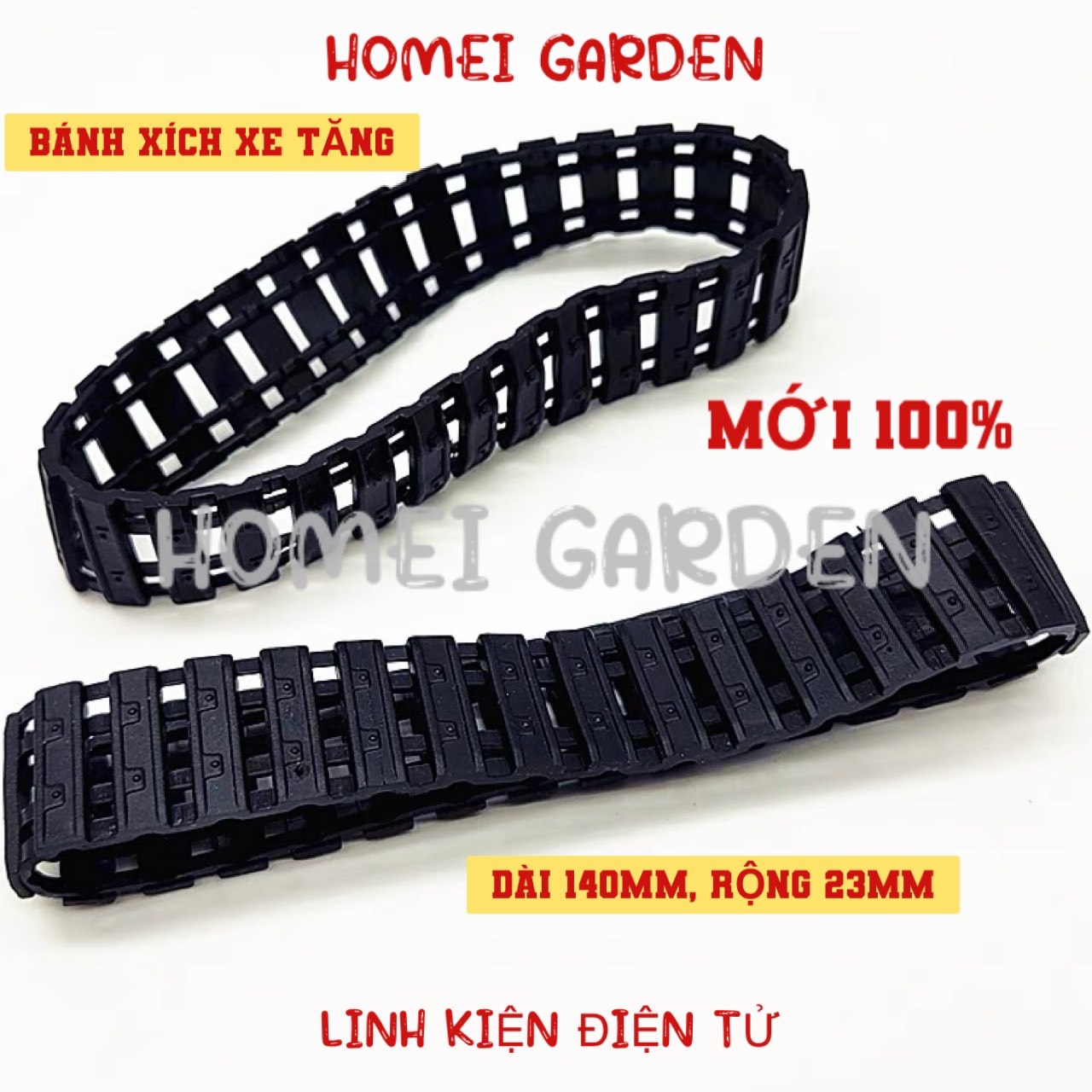 Bánh xích xe tăng cao su mềm dài 140mm rộng 23mm dùng để chế tạo xe DIY rất bền - HM0211