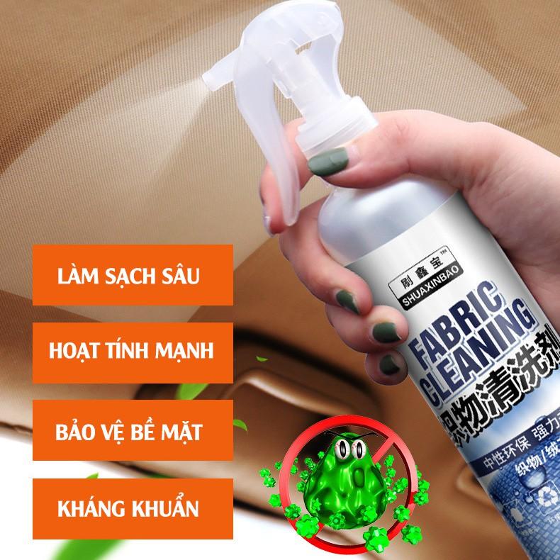 Chai Xịt Vệ Sinh Vải Nỉ Trần Xe Ghế Ngồi Xe Hơi Ô Tô Shuaxinbao Fabric Cleaning (256ml)