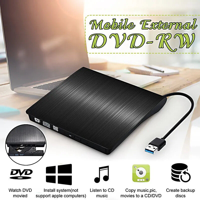 Ổ ghi DVD RW USB 3.0 gắn ngoài cho Máy Tính PC, Laptop