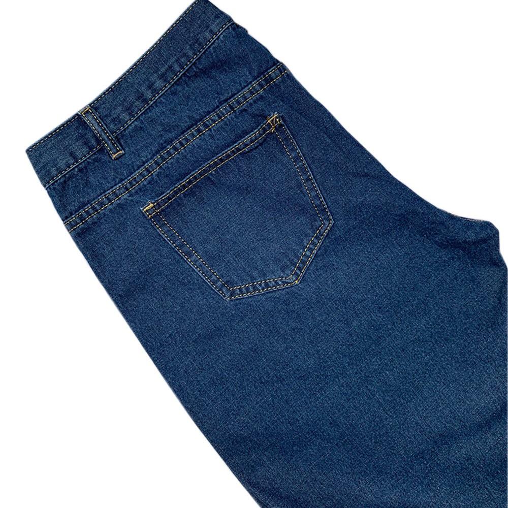 Quần jean baggy quần bò cạp cao chất cotton không co dãn màu xanh rách gối