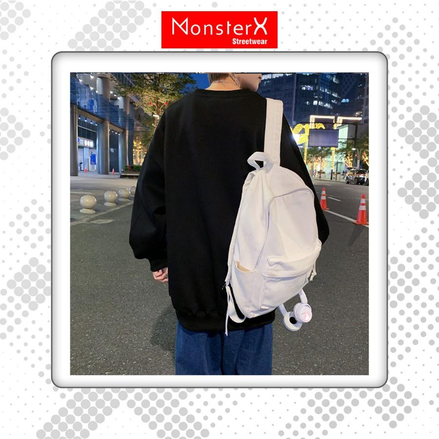 Áo dài tay NỈ BÔNG Unisex MonsterX phi hành new Sweater Ulzzang cặp đôi nam nữ form rộng oversize Hàn Quốc