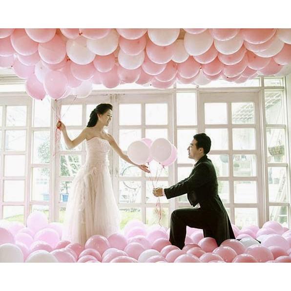 Combo 30 bóng màu hồng và trắng