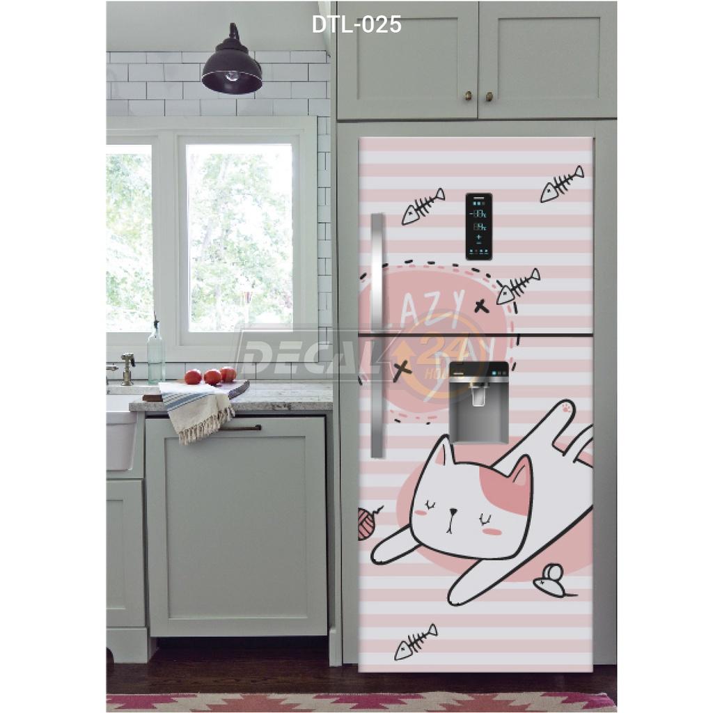 Decal chuyên dụng dán tủ lạnh - máy lạnh - máy giặt siêu đẹp Gia đình mèo Decal24h siêu bền đủ kích thước - DTL-025