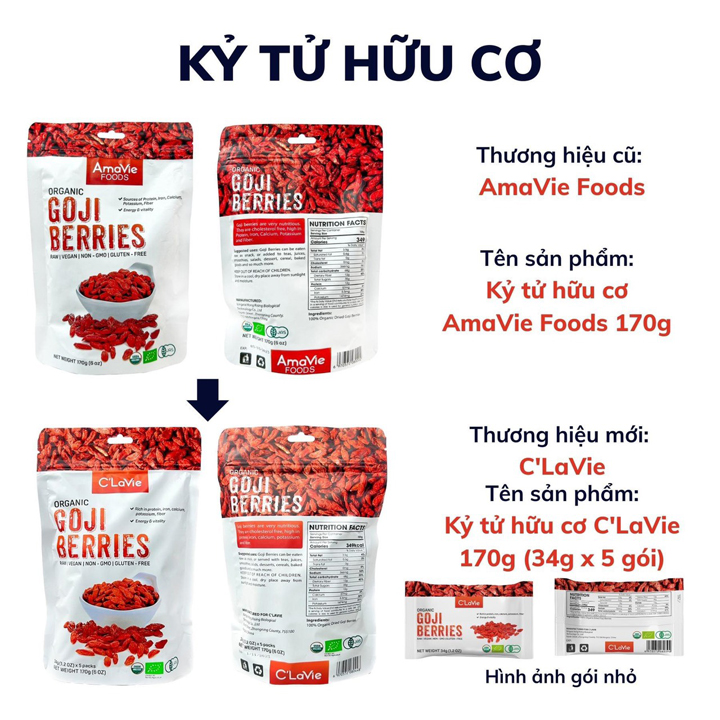 Kỷ tử hữu cơ C'LaVie 170g Organic Goji Berries C'LaVie 170g