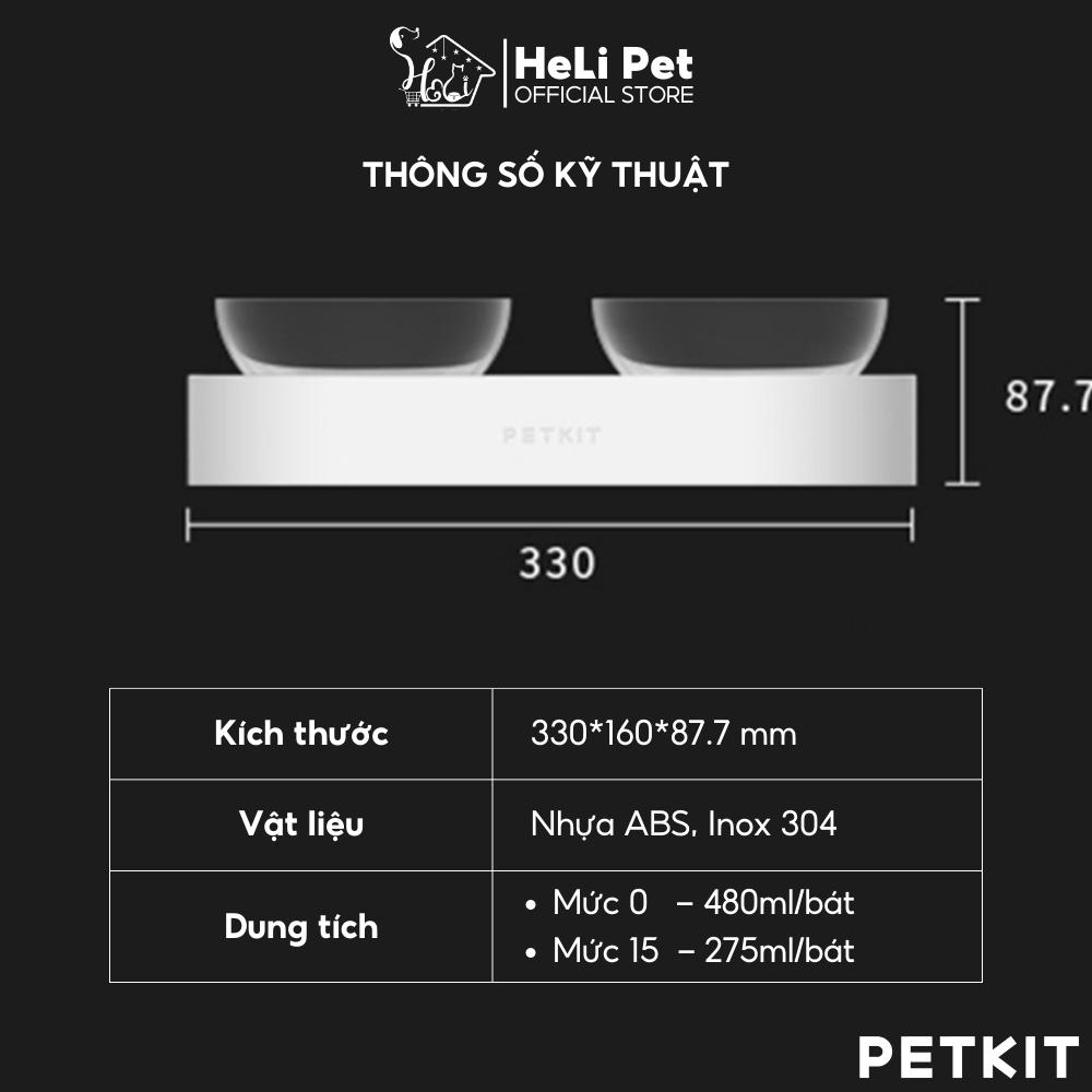 Bát ăn đôi inox chống gù lưng Petkit- HeLiPet