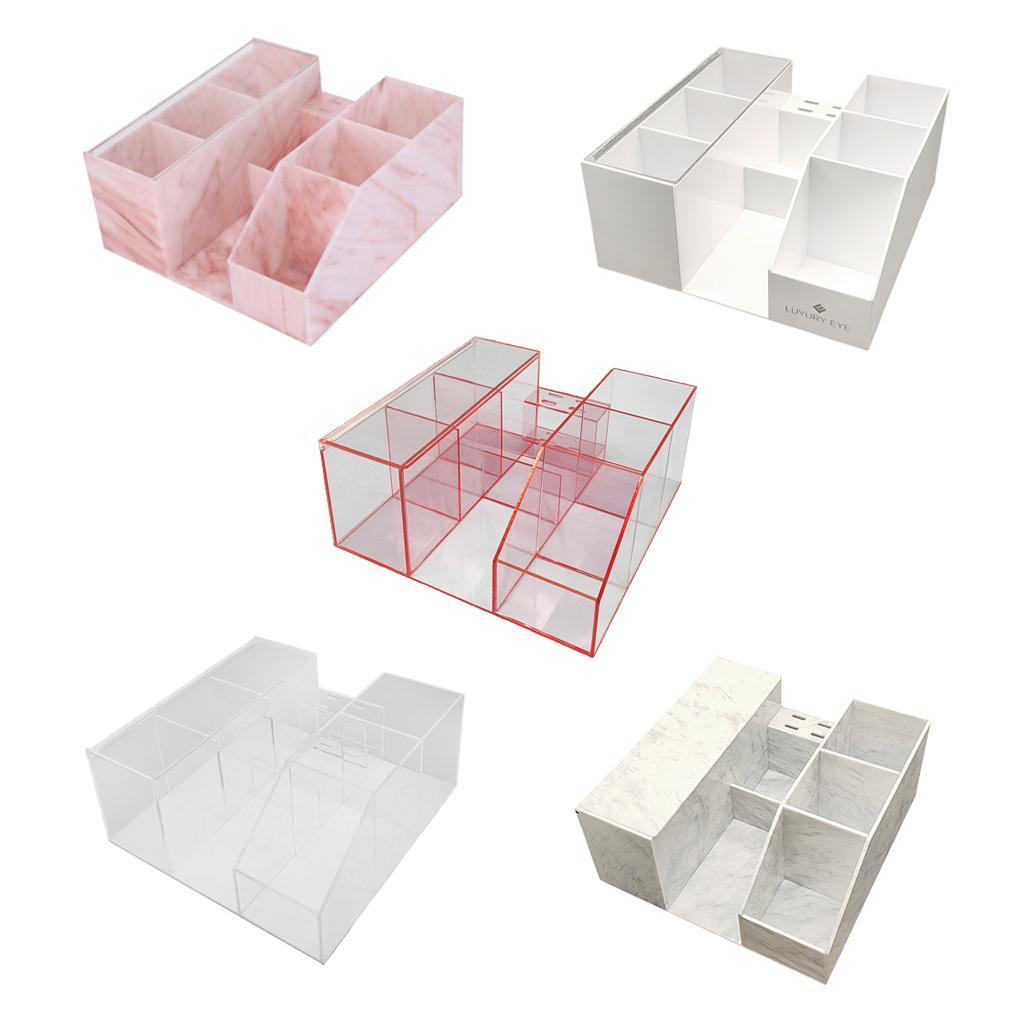 Cosmetic Organizer Eyelash Extension Tools Storage Box Pink Marble