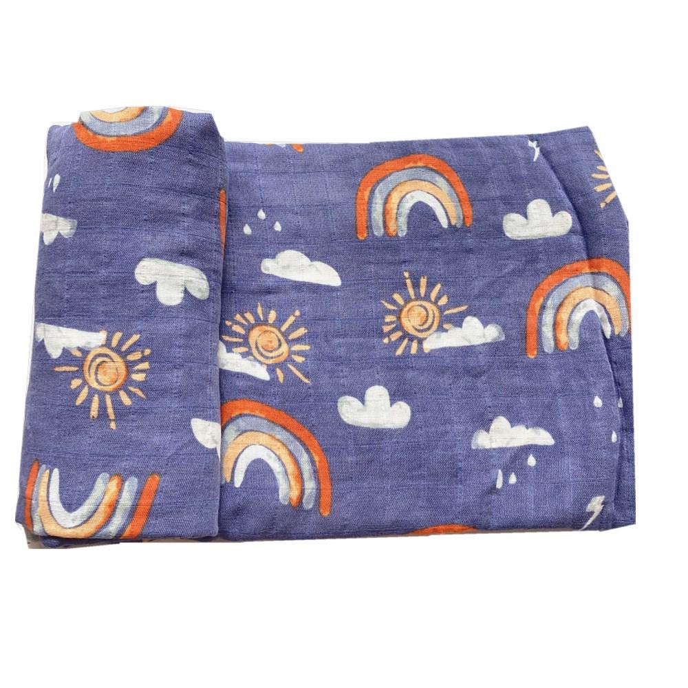 Cầu Vồng 47 * 47in Bé Đầm Bé Muslin Chăn Chất Lượng Tốt Hơn Aden Anais Cho Bé Đa Năng Cotton/tre Chăn Trẻ Sơ Sinh Bọc