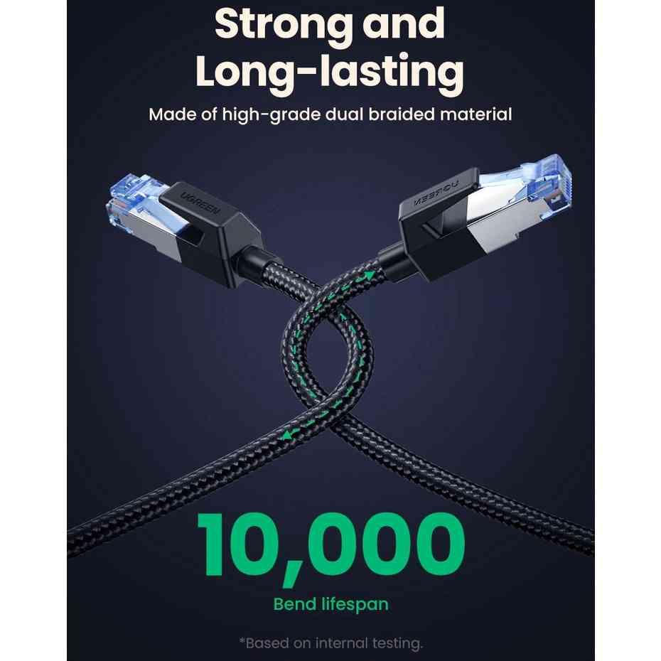 Ugreen UG90540NW153TK 0.5M 25Gbps 2000mhz Màu Đen Cáp mạng CAT8 F/FTP lõi đồng nguyên chất - HÀNG CHÍNH HÃNG