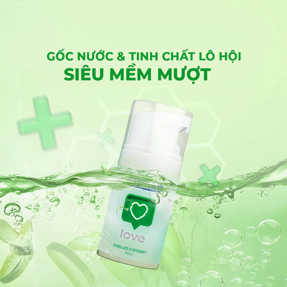 Gel bôi trơn tăng khoái cảm nữ Shell Love Green - Chai 50ml | SHELL CHÍNH HÃNG