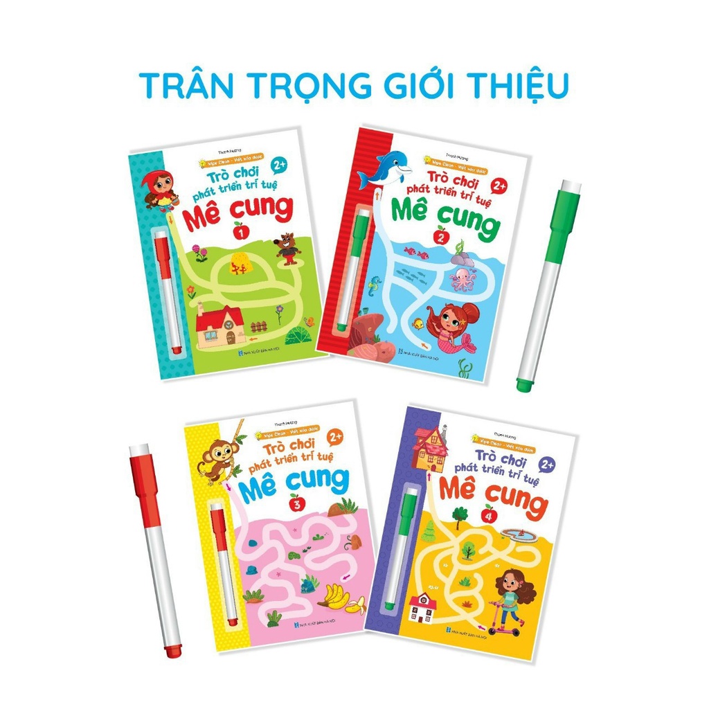 Sách - Trò Chơi Mê Cung Phát Triển Trí Tuệ 1234 - Phiên Bản Wipe Clean:Viết Xóa Được