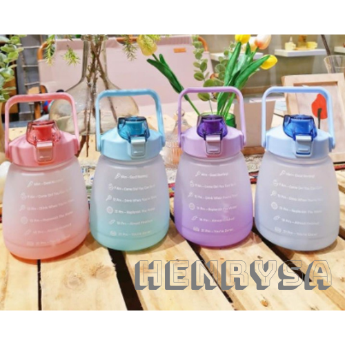 Bình Nước Có Vạch Báo Giờ Uống Nước Dễ Thương 1.3L - HENRYSA