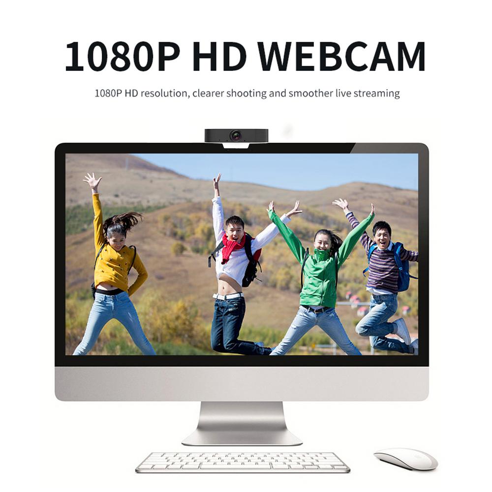 Webcam Full HD 1080P có micrô cho máy tính xách tay hoặc máy tính để bàn