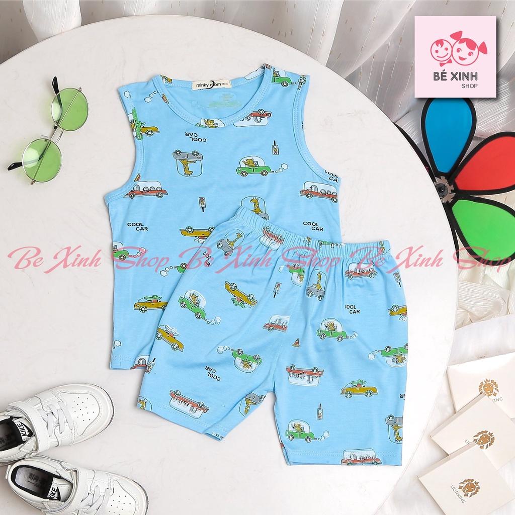 Đồ bộ quần áo ba lỗ cho bé trai bé gái trẻ em Minky Mom bộ thun lạnh Minky Mom BA 3 LỖ cho bé trai gái QC