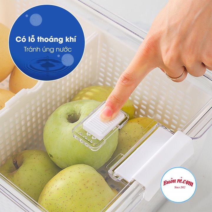 Hộp đựng thực phẩm 2 lớp Hokori, Hộp bảo quản thức ăn có lỗ thoát nước Việt Nhật
