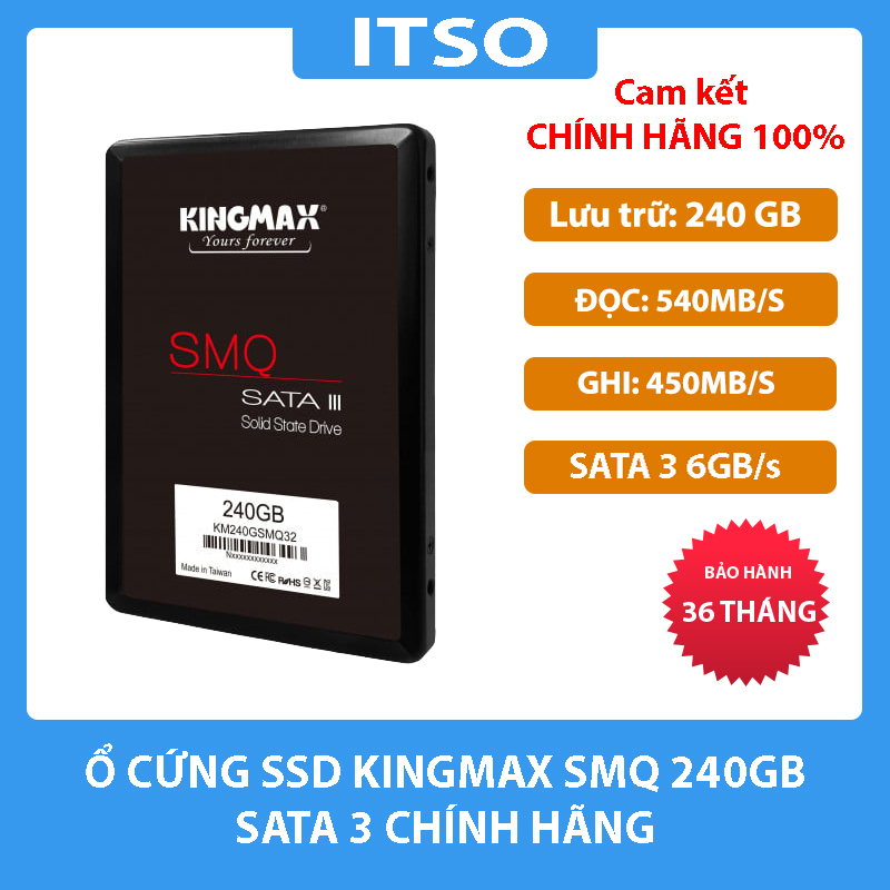 Ổ Cứng SSD KINGMAX SMQ 240GB (2.5 inch SATA III, R/W 540/450 MB/s) - Hàng Chính Hãng