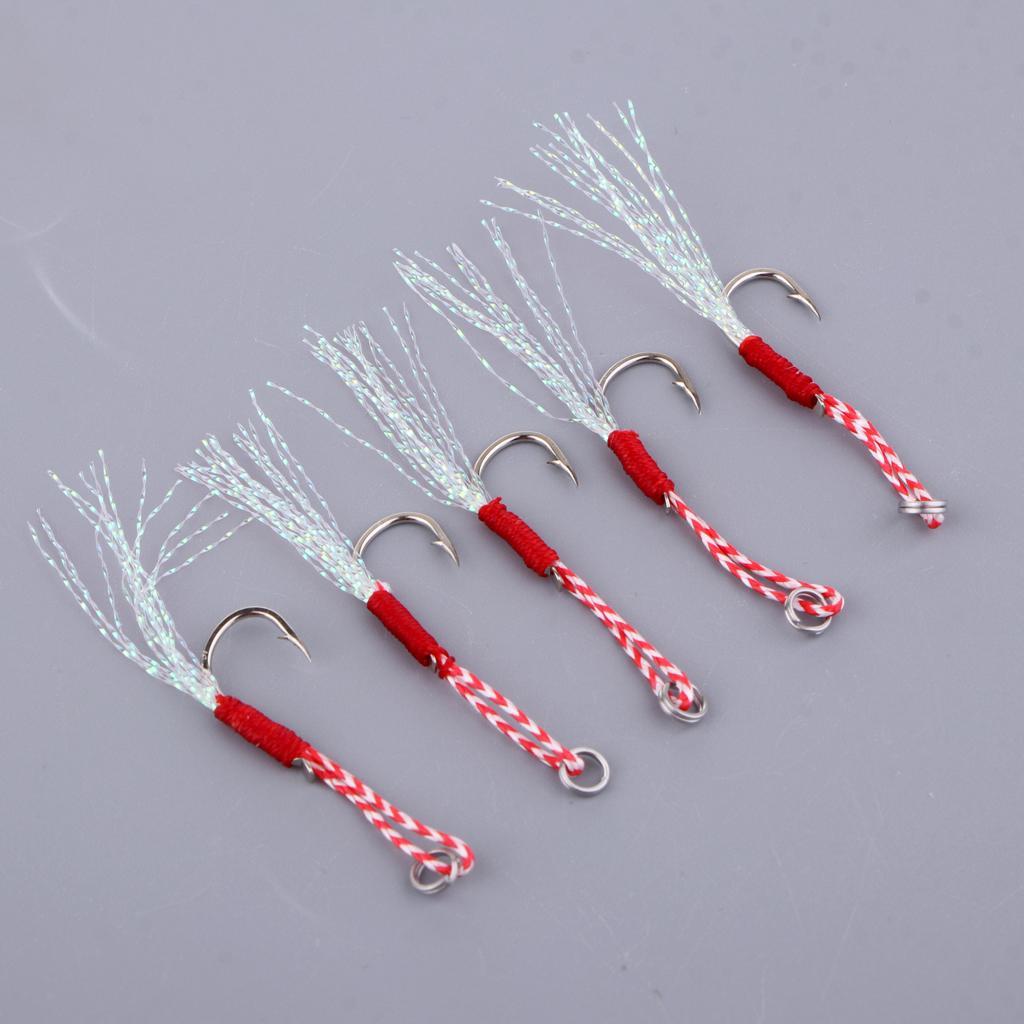 5pcs Carbon Steel Assist Hooks Fishing Hooks Live Baits Hooks 010