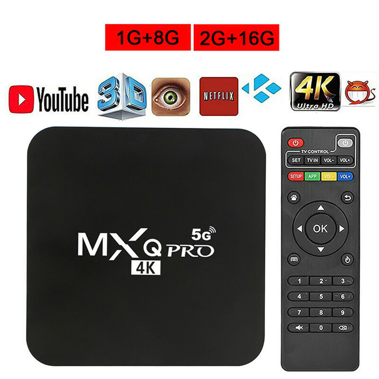 Android tivibox MXQ Pro 2.4G 5G android 11.1 RK3228A quadcore wifi 5G 1GB/2GB 8GB/16GB kết nối bluetooth 4K HD hỗ trợ youtube - hàng chính hãng