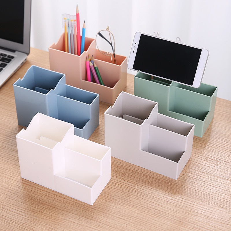 Kệ bút nhiều tầng có giá đỡ điện thoại tiện dụng