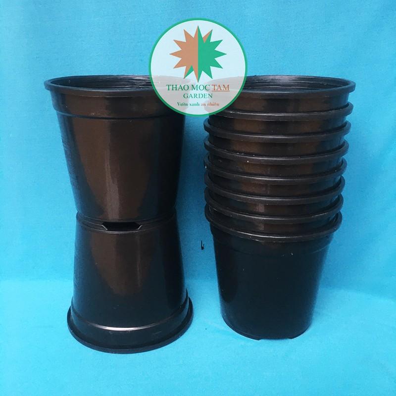 10c Chậu nhựa cứng 15x14cm – Chậu nhựa tròn, dày thích hợp trồng cây hoa, cây kiểng nhỏ, ươm trồng cây.