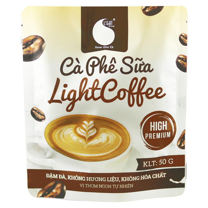 Cà phê sữa Light Coffee đậm đà , thơm ngon , đặc biệt không hương liệu , an toàn cho sức khỏe , Gói 50G tiện lợi