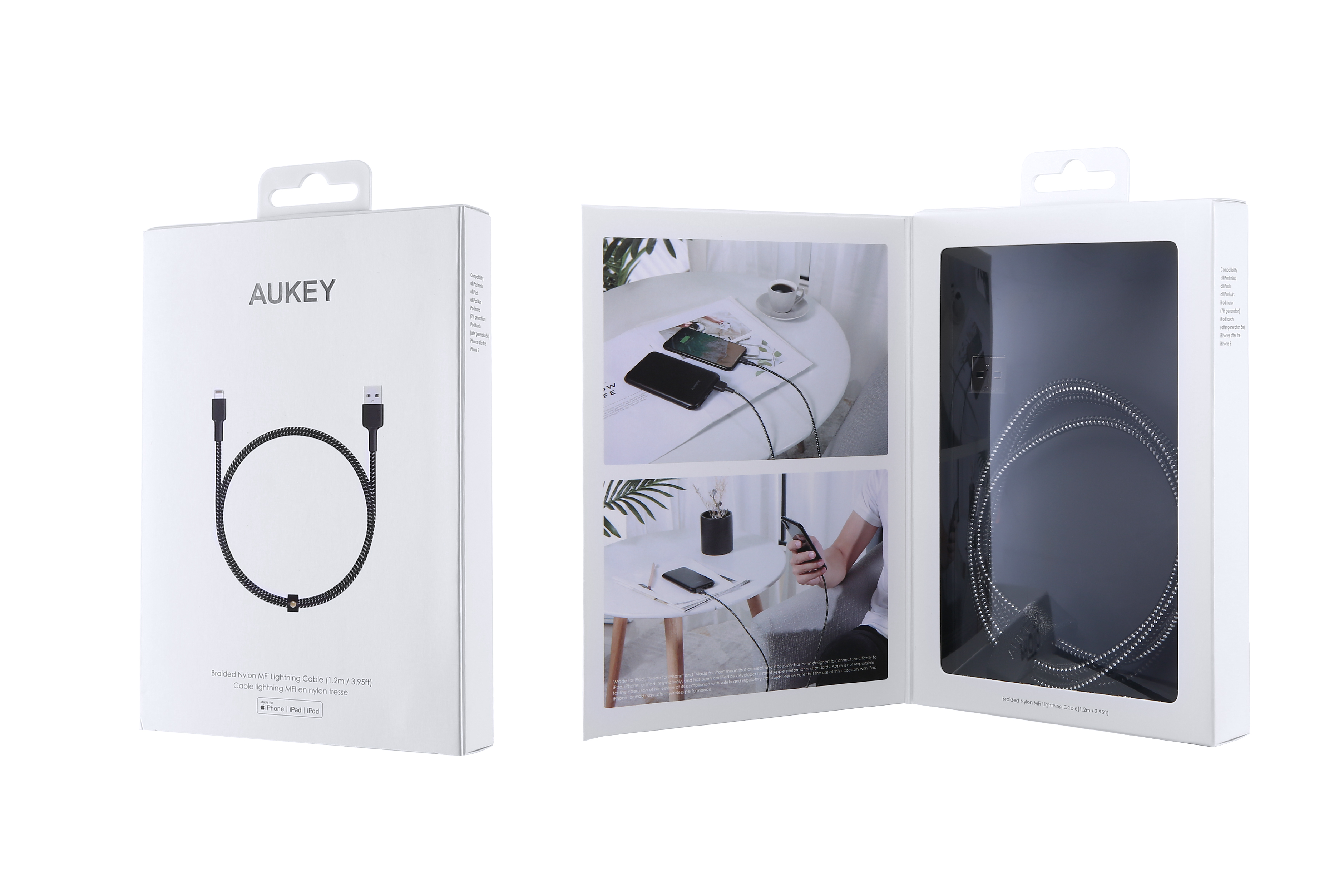 Dây Cáp Sạc Lightning Cho iPhone Chuẩn MFi Aukey CB-BAL7 0.9m - Hàng Chính Hãng