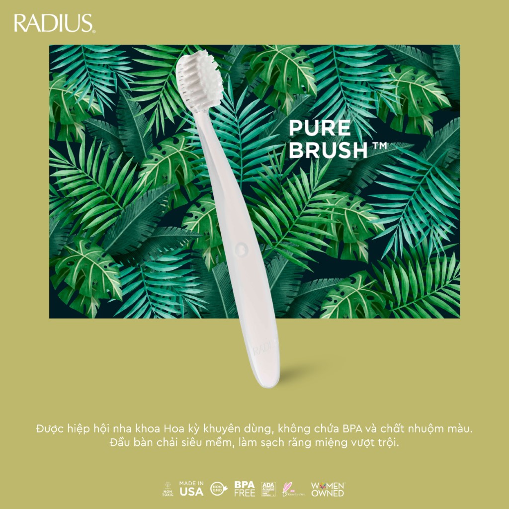 Bàn Chải Siêu Mềm Radius - Pure Baby Toothbrush - Cho Bé Từ 6 Tháng