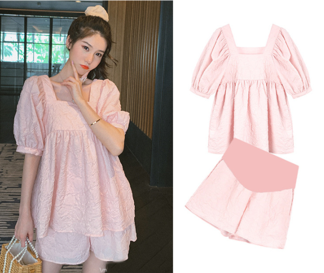 Bộ đùi gấm Hàn tông hồng BDD101