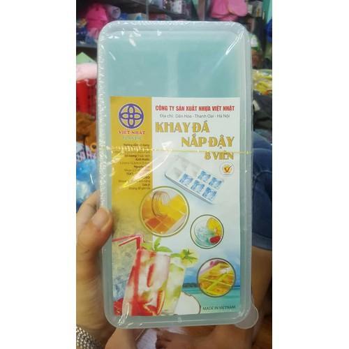 [Chính hãng] Khay đá dẻo 8 viên Việt Nhật có nắp đậy tiện lợi dùng để trữ đông thực phẩm cho bé