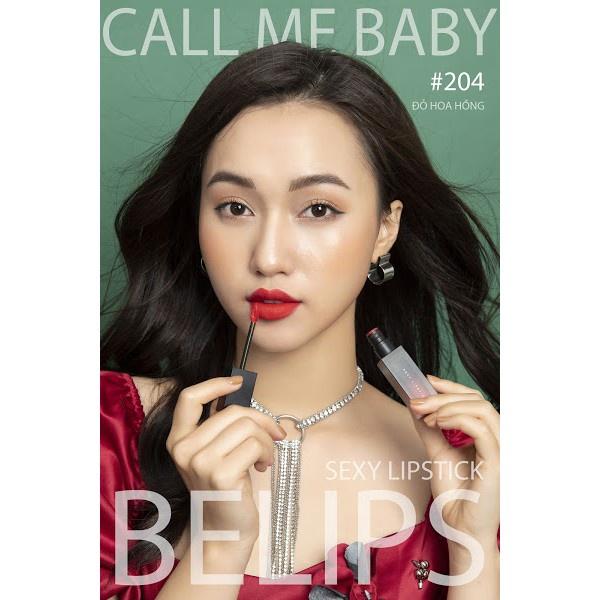 Son Kem Lì Màu Call Me Baby Đỏ Hoa Hồng Belips Sexy Lipstick (3,7G)