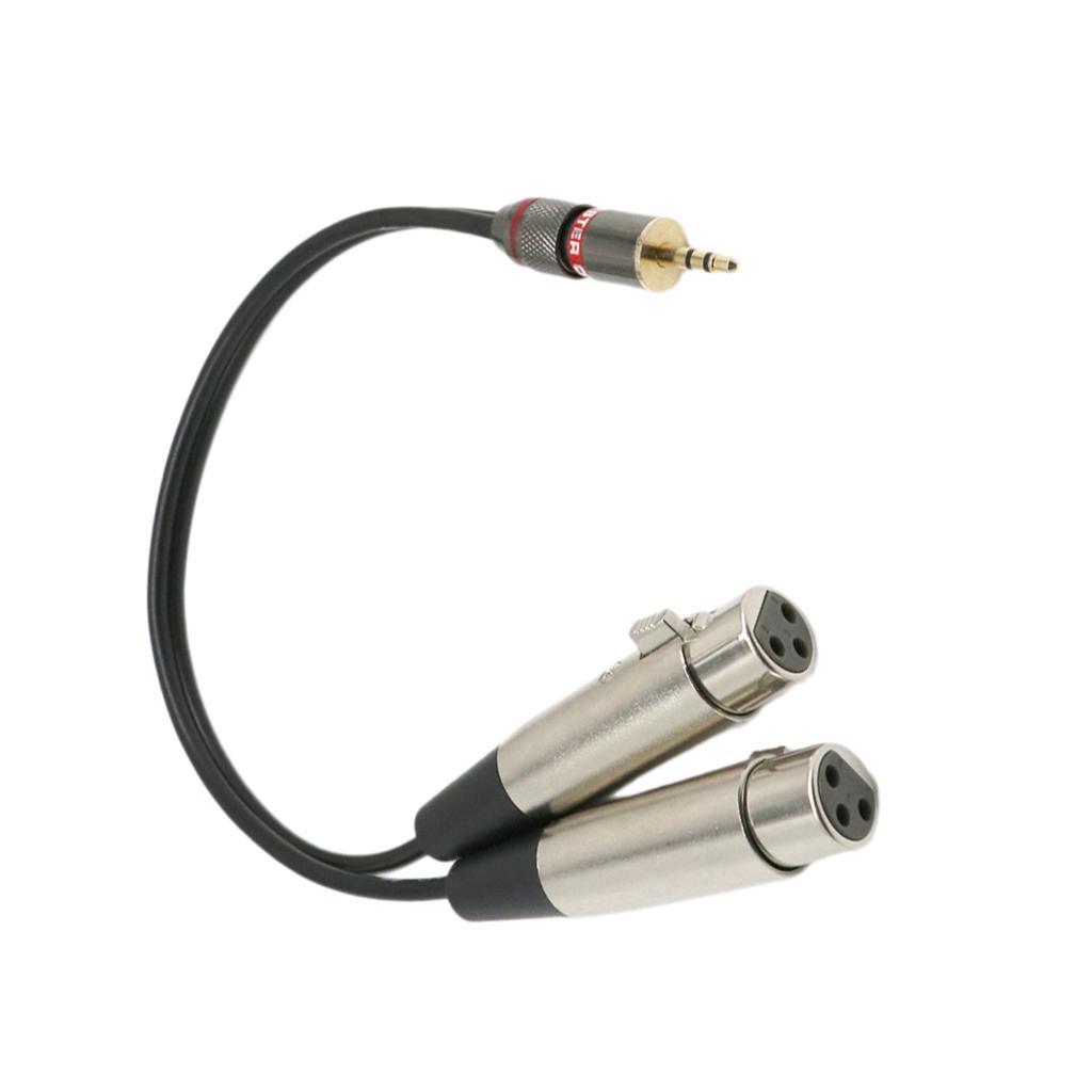 2x 1/8" 3.5mm Jack to Dual XLR Female Stereo Mic Audio Cable