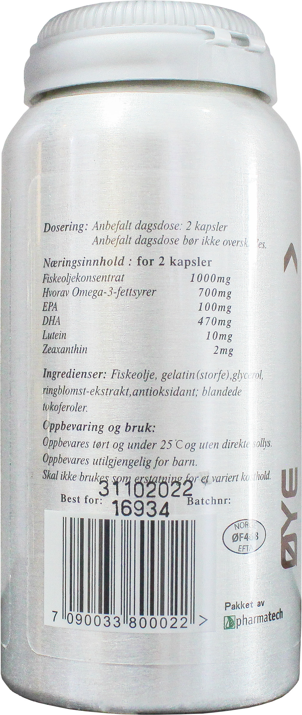 Norsk Omega 3 ØYE - Cải thiện mắt ( Thực phẩm bảo vệ sức khỏe )