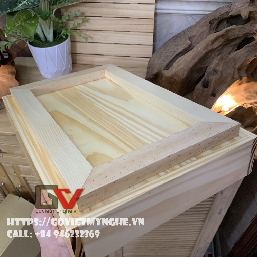 Khay gỗ chữ nhật trang trí món ăn - khay gỗ đựng đồ ăn phong cách Nhật Bản - Gỗ thông