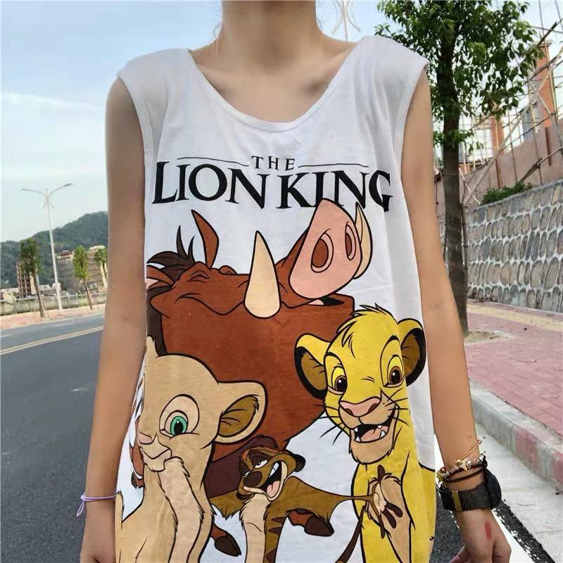 ÁO SÁT NÁCH COTTON LION TRẮNG CHO NỮ