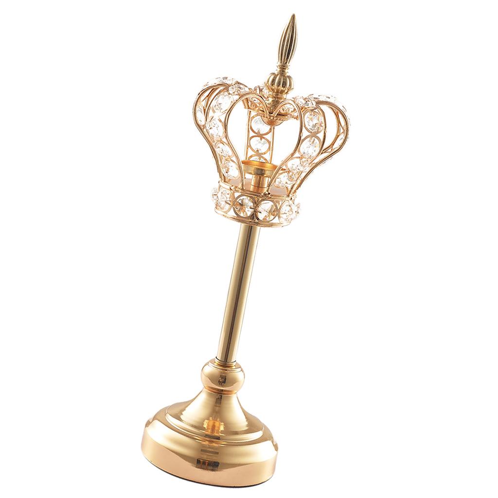 2xGold  Candlestick Ornament Tea Light Holder Photo Prop Desktop Decor