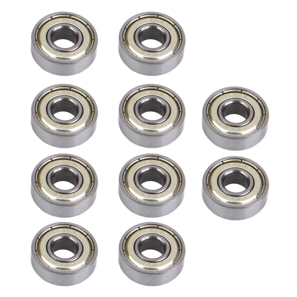 10Pcs 608 Skate Ball Bearings for Skateboard Scooter Hockey Silver