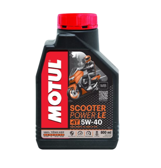 Nhớt cao cấp cho xe tay ga đời mới Motul Scooter Power LE 5W40 800ml tặng nhớt hộp số Motul Gear 80W90 120ml