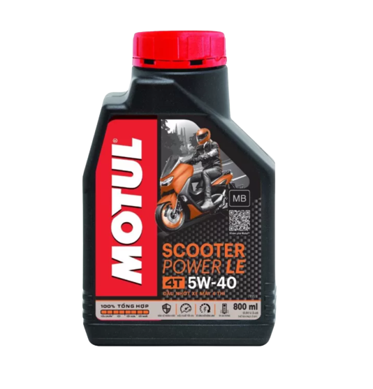 [Mẫu Mới] Nhớt cao cấp cho xe tay ga đời mới Motul Scooter Power LE 5W40 800ml tặng nhớt hộp số Motul Gear 80W90 120ml