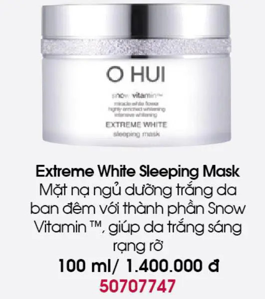 Mặt Nạ Ngủ Trắng Da Ohui Extreme White Sleeping Mask 100ml